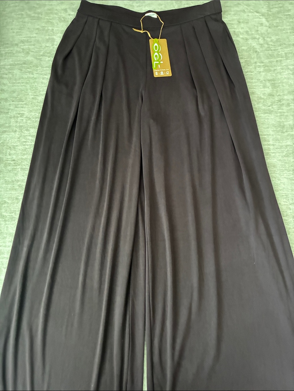 OGL Sandwashed Deep Purple/eggplant Pleated Wide Leg Pants with Pockets - Picture 2 of 3